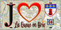 Plaque métal décorative  J' ❤️La Queue-en-Brie, Val de Marne (94) fond carte