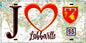 Plaque métal décorative  J' ❤️Labbeville, Val d'Oise (95) fond carte