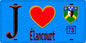 Plaque métal décorative  J' ❤️ Élancourt, Yvelines (78) fond bleu