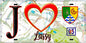 Plaque métal décorative  J' ❤️Lassy, Val d'Oise (95) fond carte