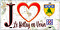 Plaque métal décorative  J' ❤️Le Bellay-en-Vexin, Val d'Oise (95) fond carte