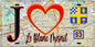 Plaque métal décorative  J' ❤️Le Blanc-Mesnil, Seine Saint Denis (93) fond carte
