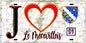 Plaque métal décorative  J' ❤️Le Mérévillois, Essonne (91) fond carte
