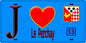 Plaque métal décorative  J' ❤️Le Perchay, Val d'Oise (95) fond bleu