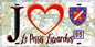Plaque métal décorative  J' ❤️Le Plessis-Luzarches, Val d'Oise (95) fond carte