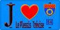 Plaque métal décorative  J' ❤️Le Plessis-Trévise, Val de Marne (94) fond bleu