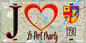 Plaque métal décorative  J' ❤️ Le Port-Marly, Yvelines (78) fond carte