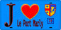 Plaque métal décorative  J' ❤️ Le Port-Marly, Yvelines (78) fond bleu