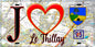 Plaque métal décorative  J' ❤️Le Thillay, Val d'Oise (95) fond carte
