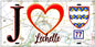 Plaque métal décorative  J' ❤️Léchelle, Seine et Marne (77) fond carte