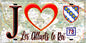 Plaque métal décorative  J' ❤️ Les Alluets-le-Roi, Yvelines (78) fond carte