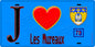 Plaque métal décorative  J' ❤️ Les Mureaux, Yvelines (78) fond bleu