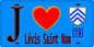 Plaque métal décorative  J' ❤️ Lévis-Saint-Nom, Yvelines (78) fond bleu