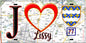 Plaque métal décorative  J' ❤️Lissy, Seine et Marne (77) fond carte