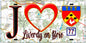 Plaque métal décorative  J' ❤️Liverdy-en-Brie, Seine et Marne (77) fond carte