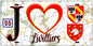 Plaque métal décorative  J' ❤️Livilliers, Val d'Oise (95) fond carte