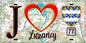 Plaque métal décorative  J' ❤️Luzancy, Seine et Marne (77) fond carte