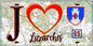Plaque métal décorative  J' ❤️Luzarches, Val d'Oise (95) fond carte