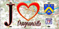 Plaque métal décorative  J' ❤️ Magnanville, Yvelines (78) fond carte