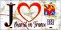 Plaque métal décorative  J' ❤️Mareil-en-France, Val d'Oise (95) fond carte