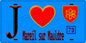 Plaque métal décorative  J' ❤️ Mareil-sur-Mauldre, Yvelines (78) fond bleu