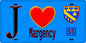 Plaque métal décorative  J' ❤️Margency, Val d'Oise (95) fond bleu