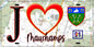 Plaque métal décorative  J' ❤️Mauchamps, Essonne (91) fond carte