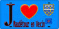 Plaque métal décorative  J' ❤️Maudétour-en-Vexin, Val d'Oise (95) fond bleu