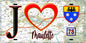 Plaque métal décorative  J' ❤️ Maulette, Yvelines (78) fond carte