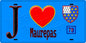 Plaque métal décorative  J' ❤️ Maurepas, Yvelines (78) fond bleu
