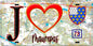 Plaque métal décorative  J' ❤️ Maurepas, Yvelines (78) fond carte