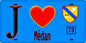 Plaque métal décorative  J' ❤️ Médan, Yvelines (78) fond bleu