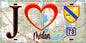 Plaque métal décorative  J' ❤️ Médan, Yvelines (78) fond carte