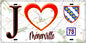 Plaque métal décorative  J' ❤️ Ménerville, Yvelines (78) fond carte