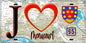 Plaque métal décorative  J' ❤️Menucourt, Val d'Oise (95) fond carte