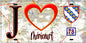 Plaque métal décorative  J' ❤️ Méricourt, Yvelines (78) fond carte