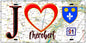 Plaque métal décorative  J' ❤️Mérobert, Essonne (91) fond carte