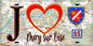 Plaque métal décorative  J' ❤️Méry-sur-Oise, Val d'Oise (95) fond cate