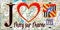 Plaque métal décorative  J' ❤️Méry-sur-Marne, Seine et Marne (77) fond carte
