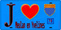 Plaque métal décorative  J' ❤️ Meulan-en-Yvelines, Yvelines (78) fond bleu
