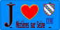 Plaque métal décorative  J' ❤️ Mézières-sur-Seine, Yvelines (78) fond bleu