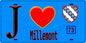 Plaque métal décorative  J' ❤️ Millemont, Yvelines (78) fond bleu