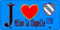 Plaque métal décorative  J' ❤️ Milon-la-Chapelle, Yvelines (78) fond bleu