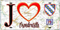 Plaque métal décorative  J' ❤️ Mondreville, Yvelines (78) fond carte