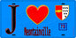 Plaque métal décorative  J' ❤️ Montainville, Yvelines (78) fond bleu