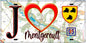 Plaque métal décorative  J' ❤️Montgeroult, Val d'Oise (95) fond carte