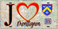 Plaque métal décorative  J' ❤️Montlignon, Val d'Oise (95) fond carte