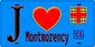 Plaque métal décorative  J' ❤️Montmorency, Val d'Oise (95) fond bleu