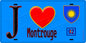 Plaque métal décorative  J' ❤️ Montrouge, Hauts de Seine (92) fond bleu