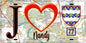 Plaque métal décorative  J' ❤️Nandy, Seine et Marne (77) fond carte